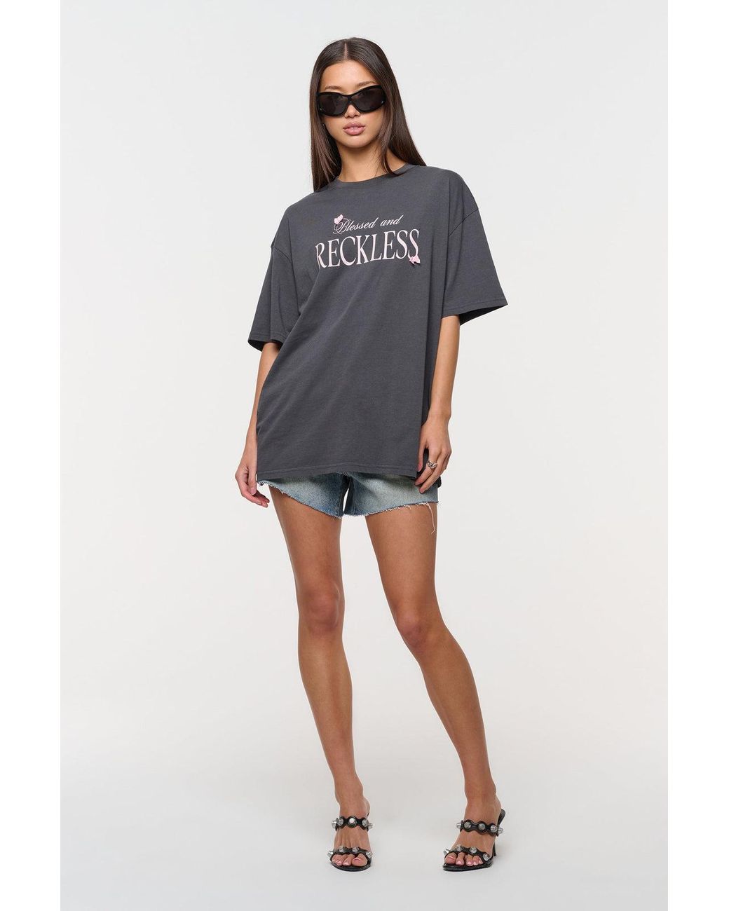 Abrand Jeans Gray Blessed Oversized Tee