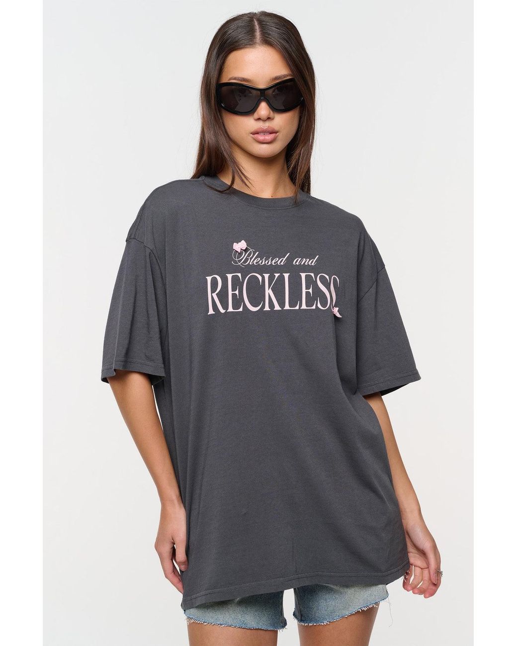 Abrand Jeans Gray Blessed Oversized Tee