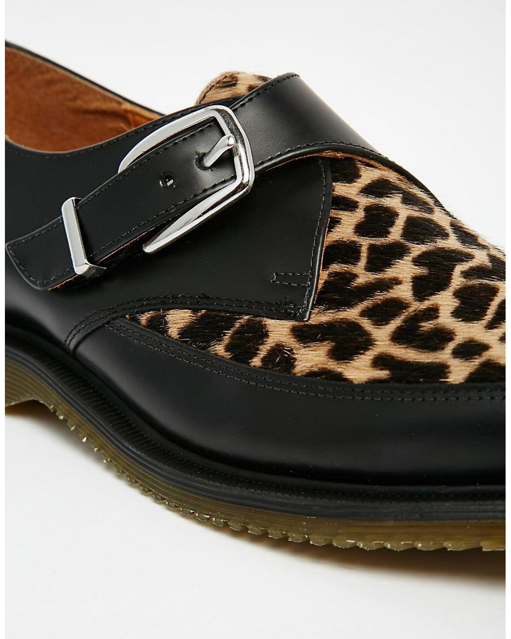 Dr. Martens Archive Hawley Leopard Monk Strap Creeper Black for 