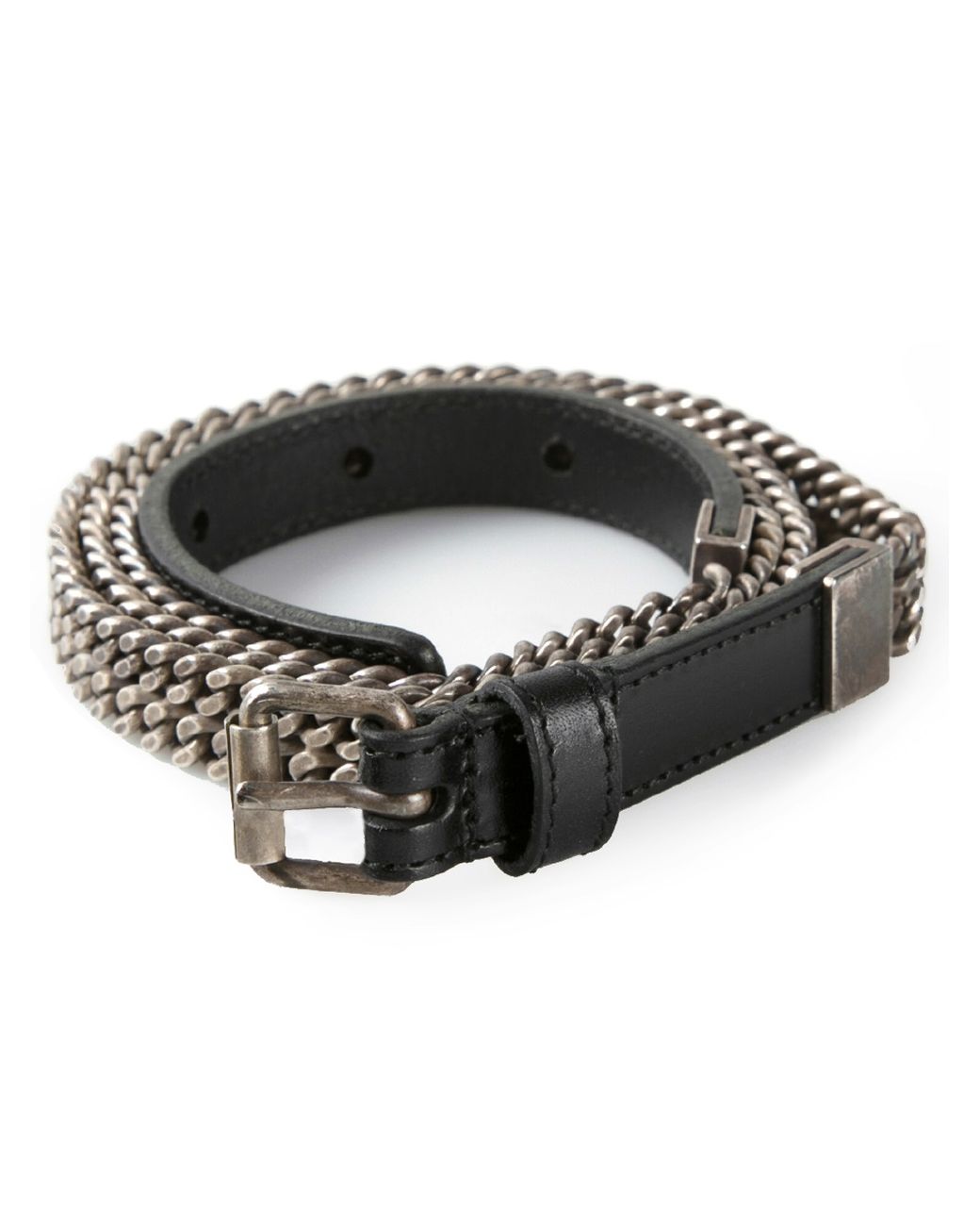 Saint Laurent Black Leather Monogram Chain Belt Saint Laurent Paris