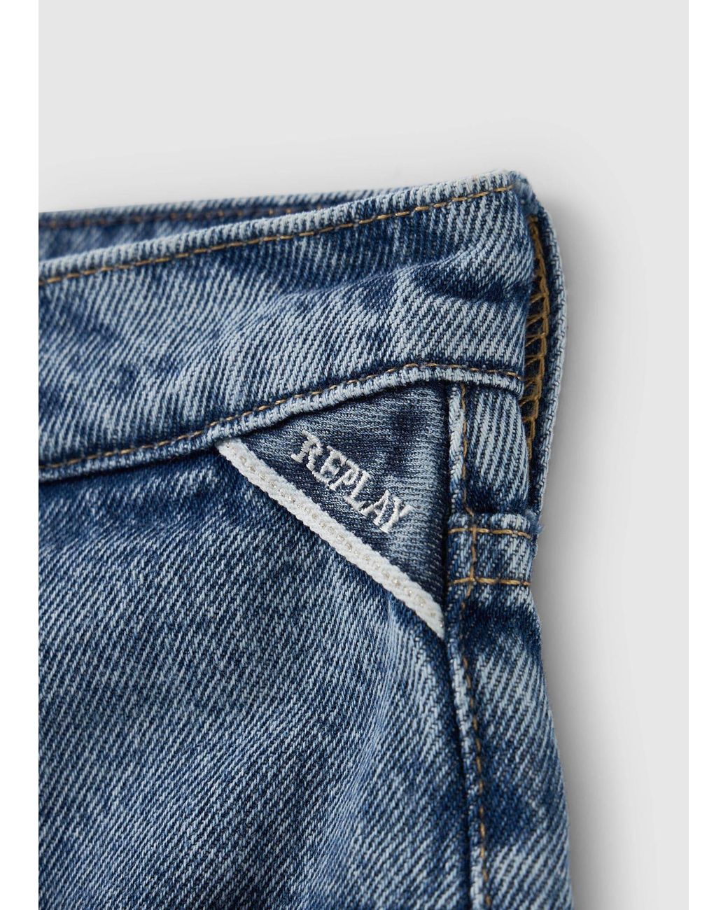 Replay Rose Label Shorts in Blue | Lyst