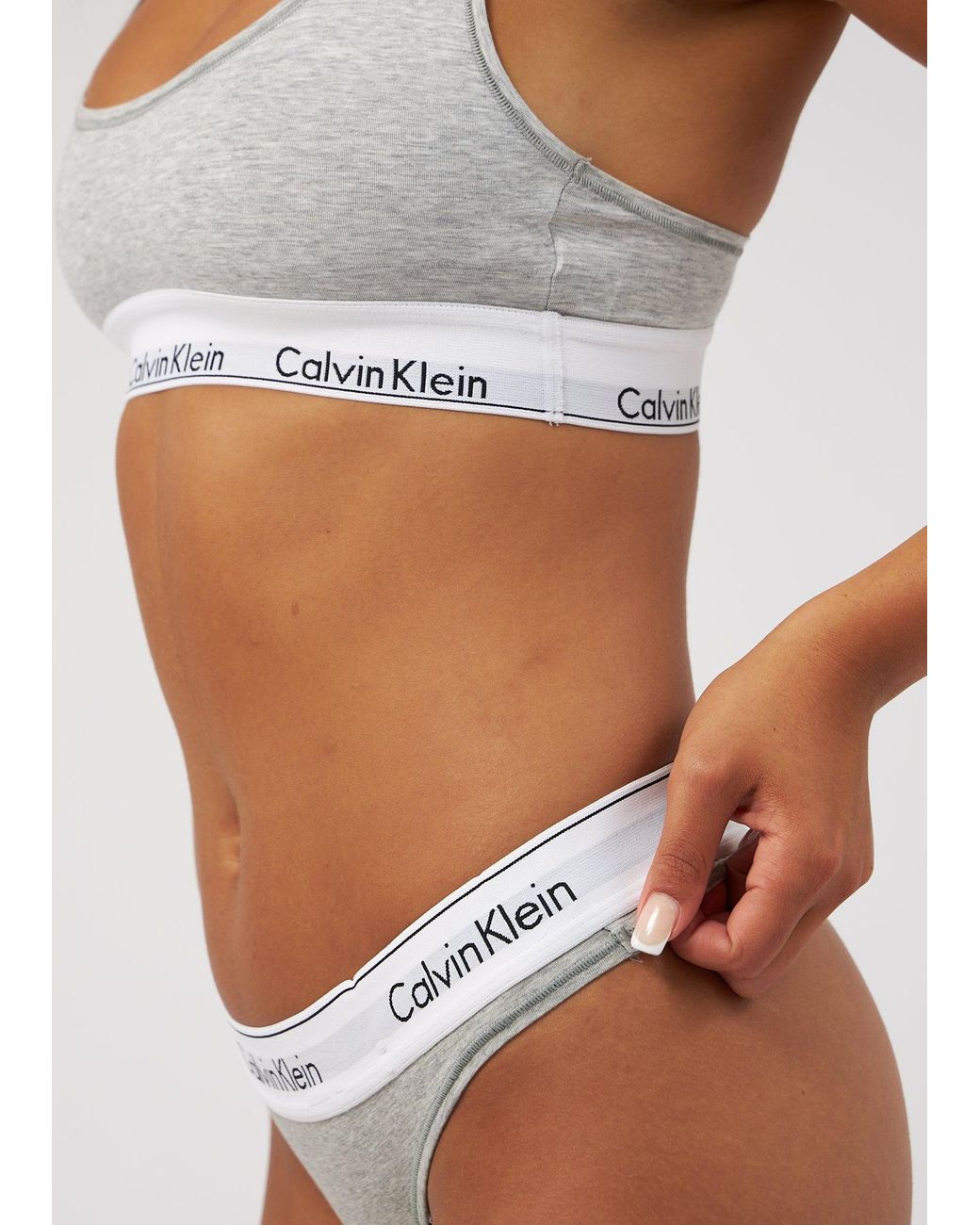 Calvin Klein Underwear Modern Cotton Racerback Bralette in Blue | Lyst