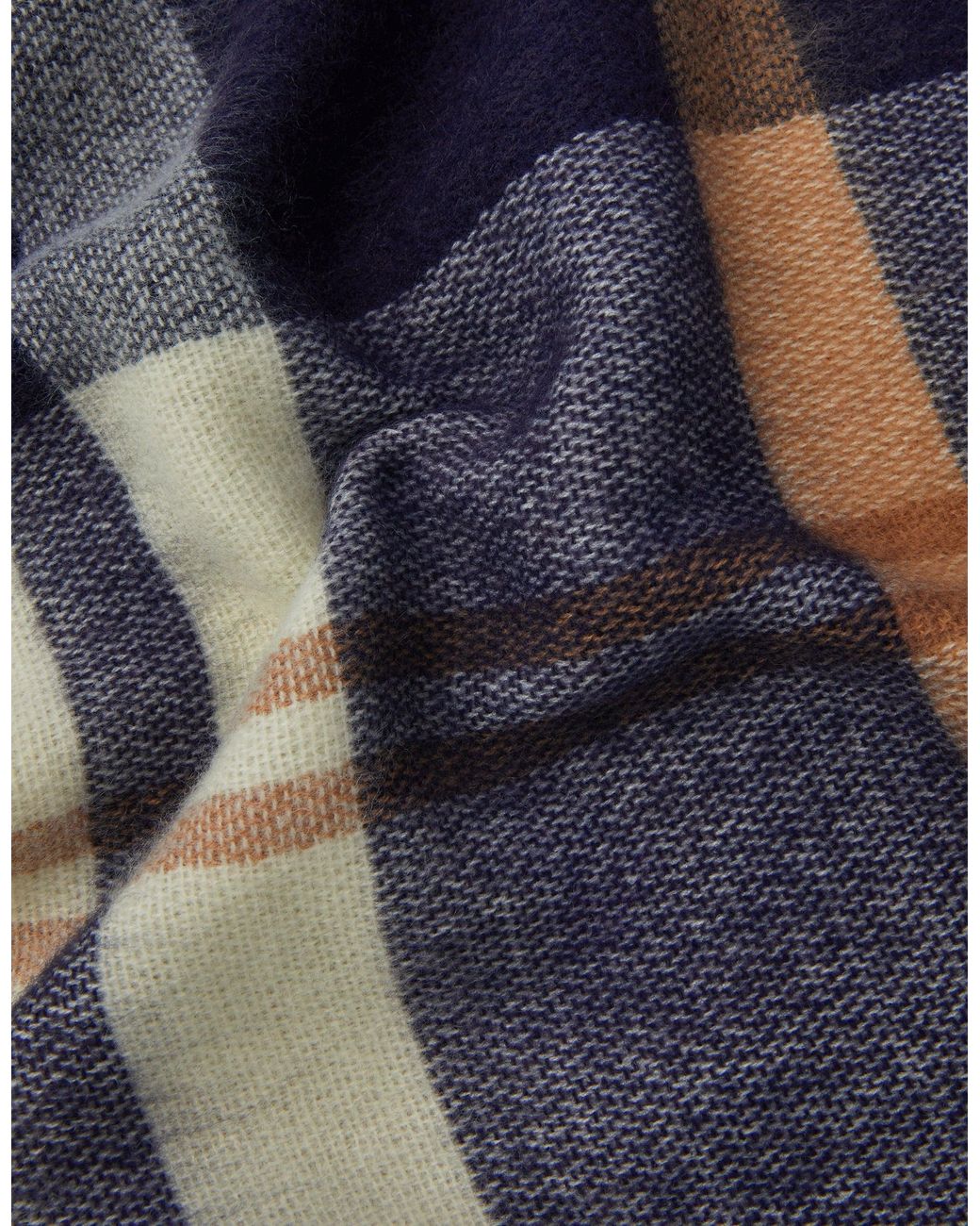 Accessorize Blue And Checked Check Blanket Scarf