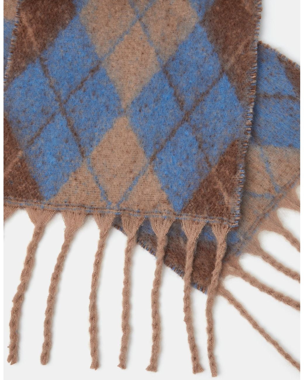 Accessorize Blue Super Soft Argyle Print Knitted Scarf