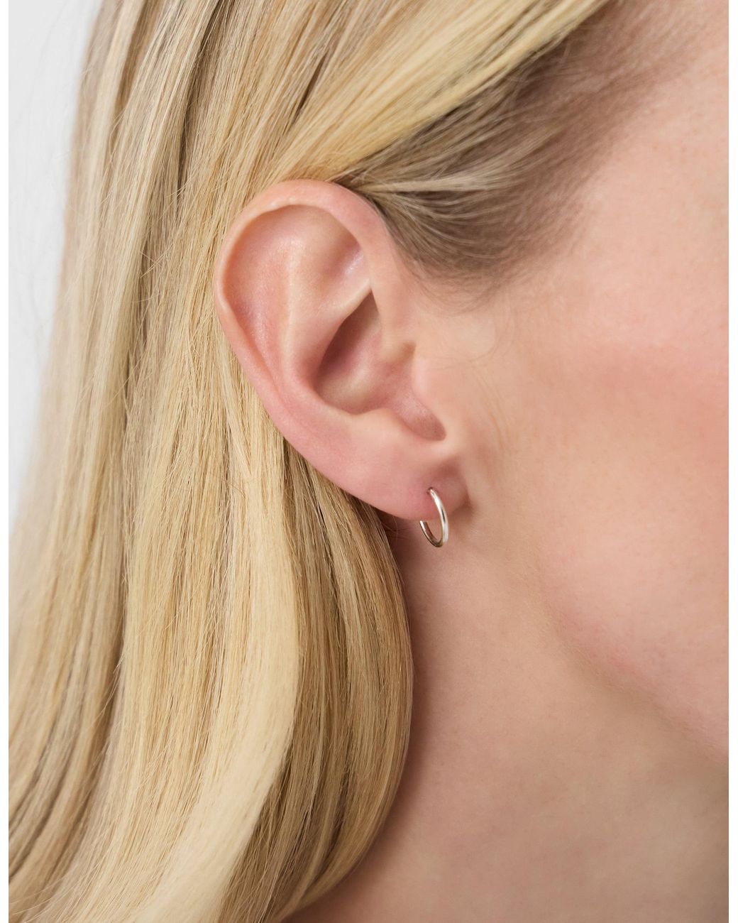 Accessorize White 2-Pack Sterling Hoop Earrings