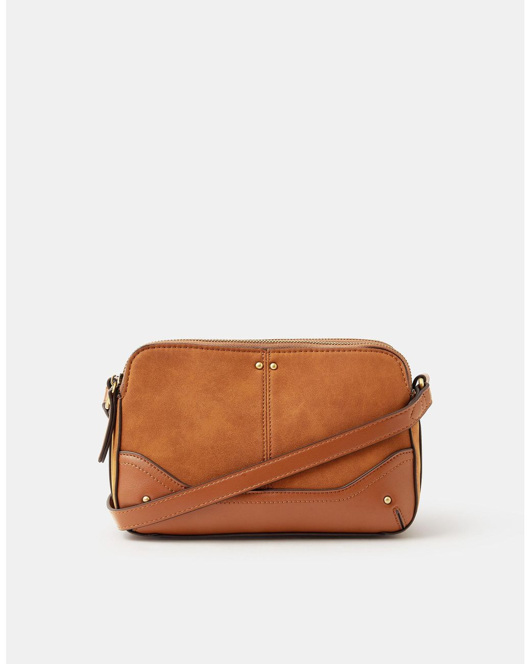 Accessorize Pink Classic Double Zip Crossbody Bag