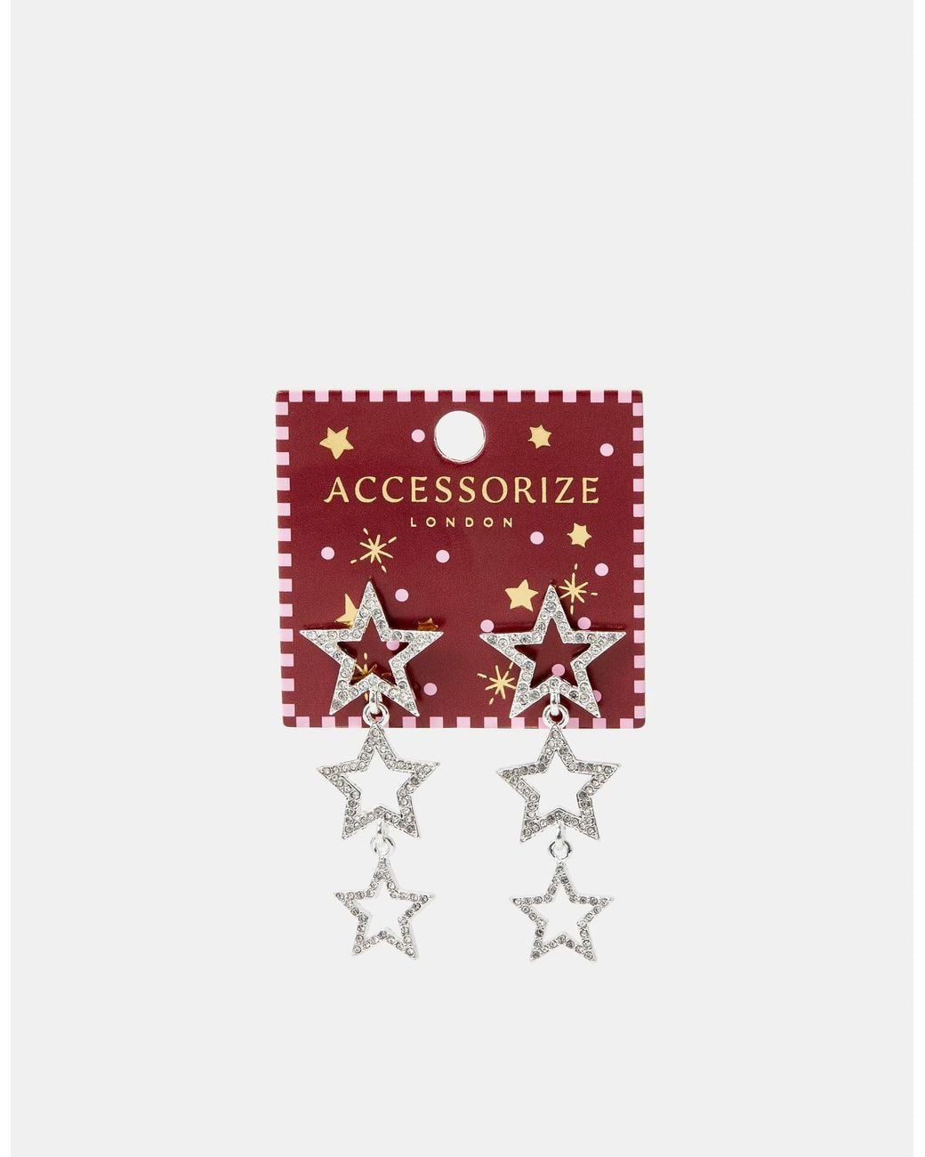 Accessorize White Embellished Star Drop Earrings