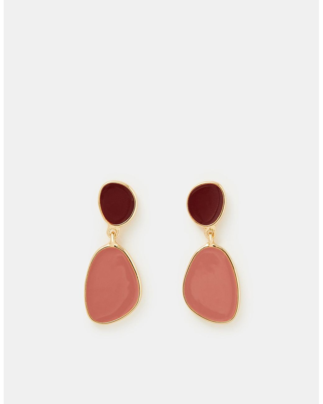 Accessorize Pink Enamel Drop Earrings
