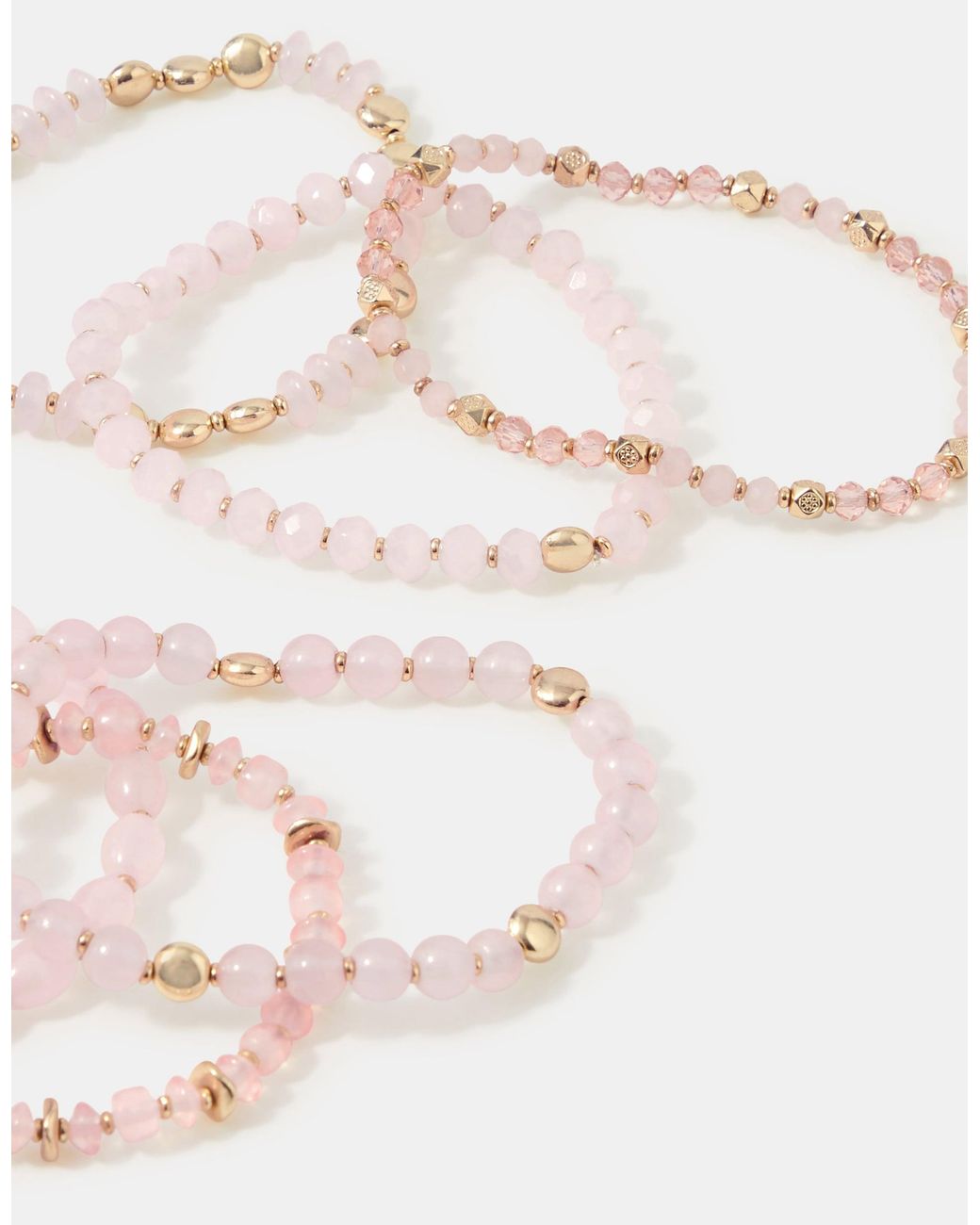 Accessorize Pink 6-Pack Bead Stretch Bracelets