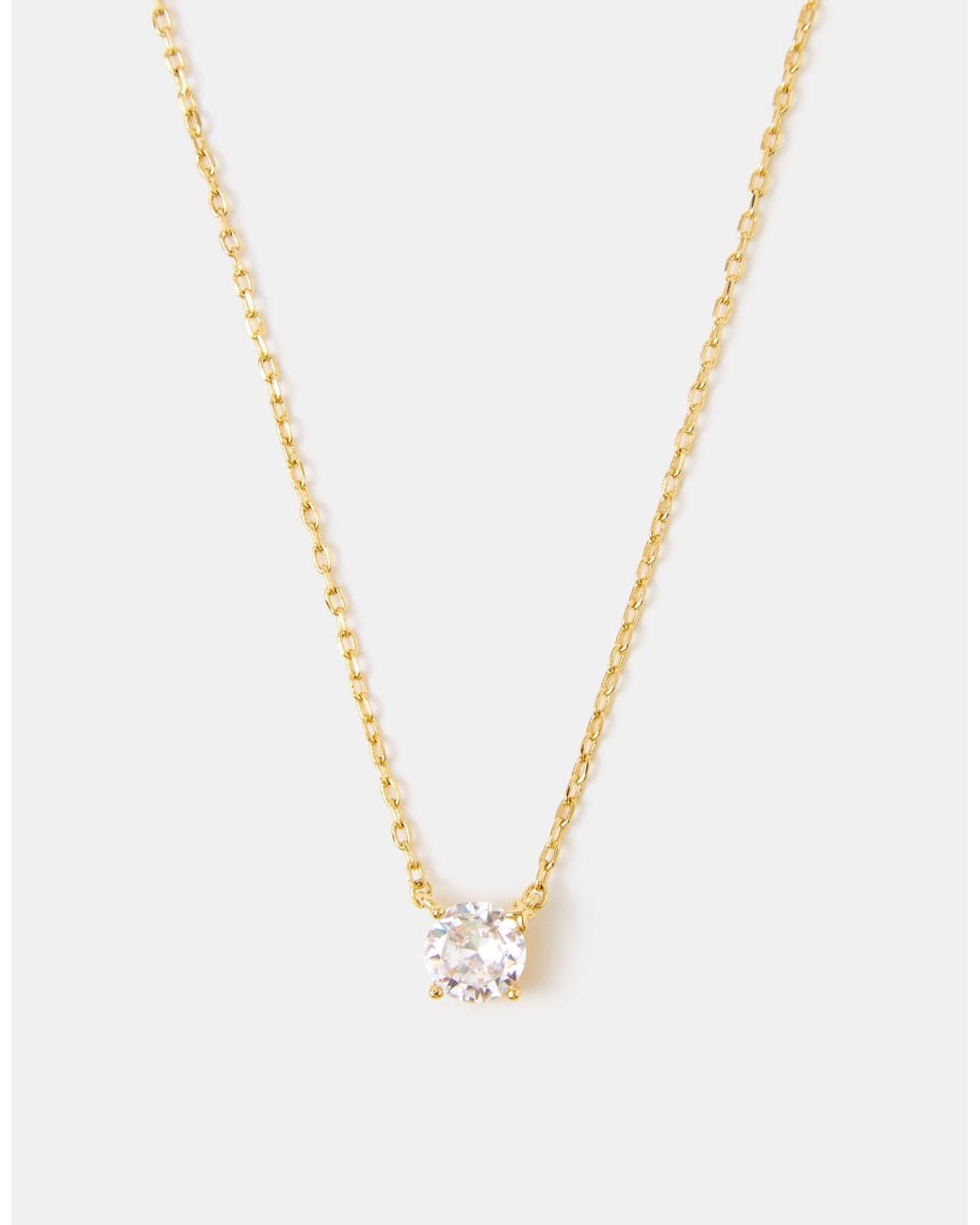 Accessorize White 14Ct-Plated Cubic Zirconia Pendant Necklace