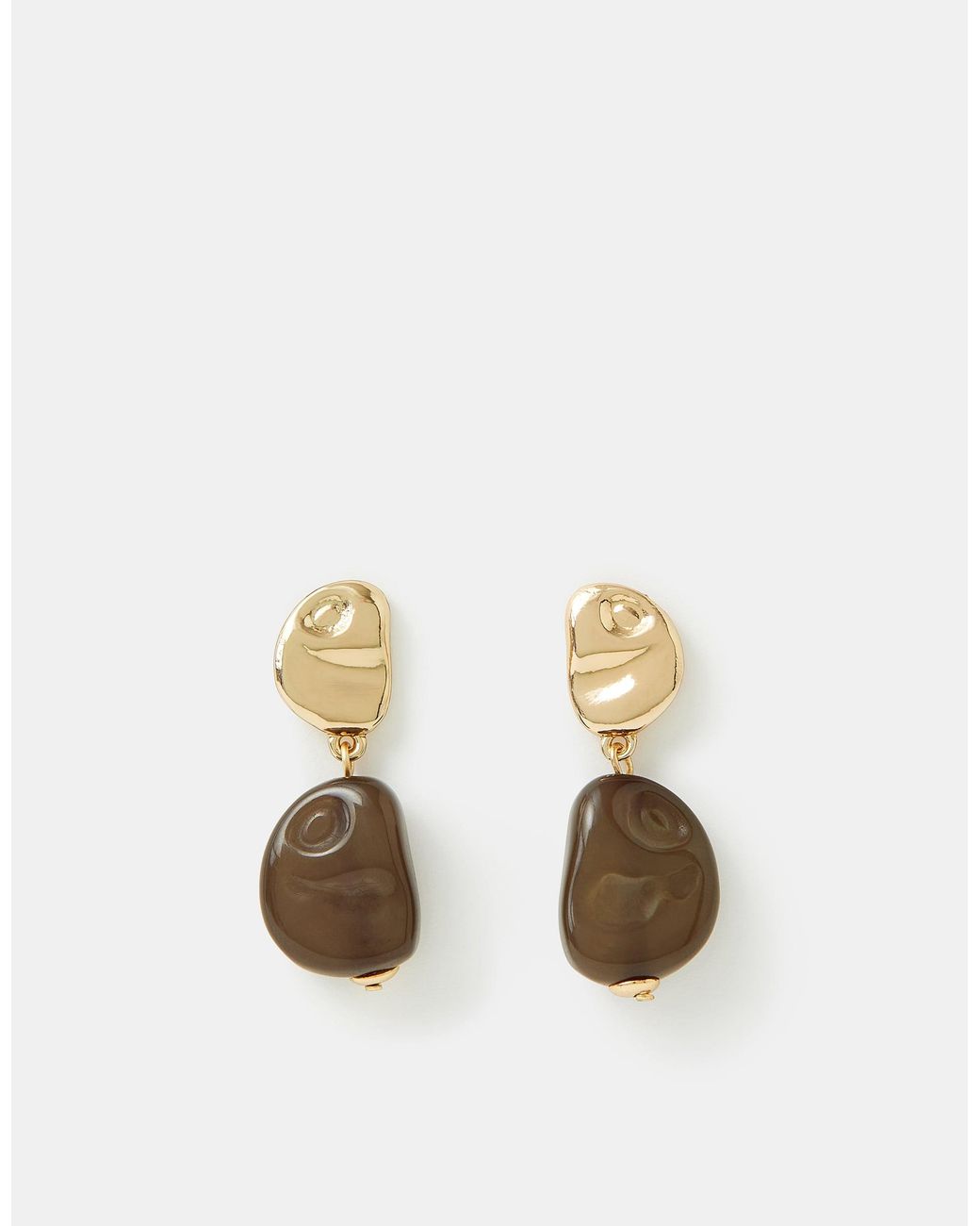Accessorize Metallic Mini Molten Resin Drop Earrings