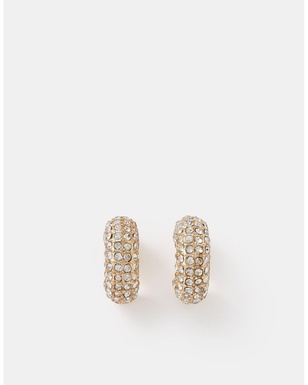 Accessorize Natural Chunky Diamanté Hoop Earrings