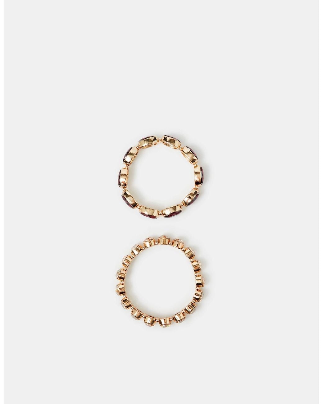 Accessorize White 2-Pack Gemstone Stretch Bracelets