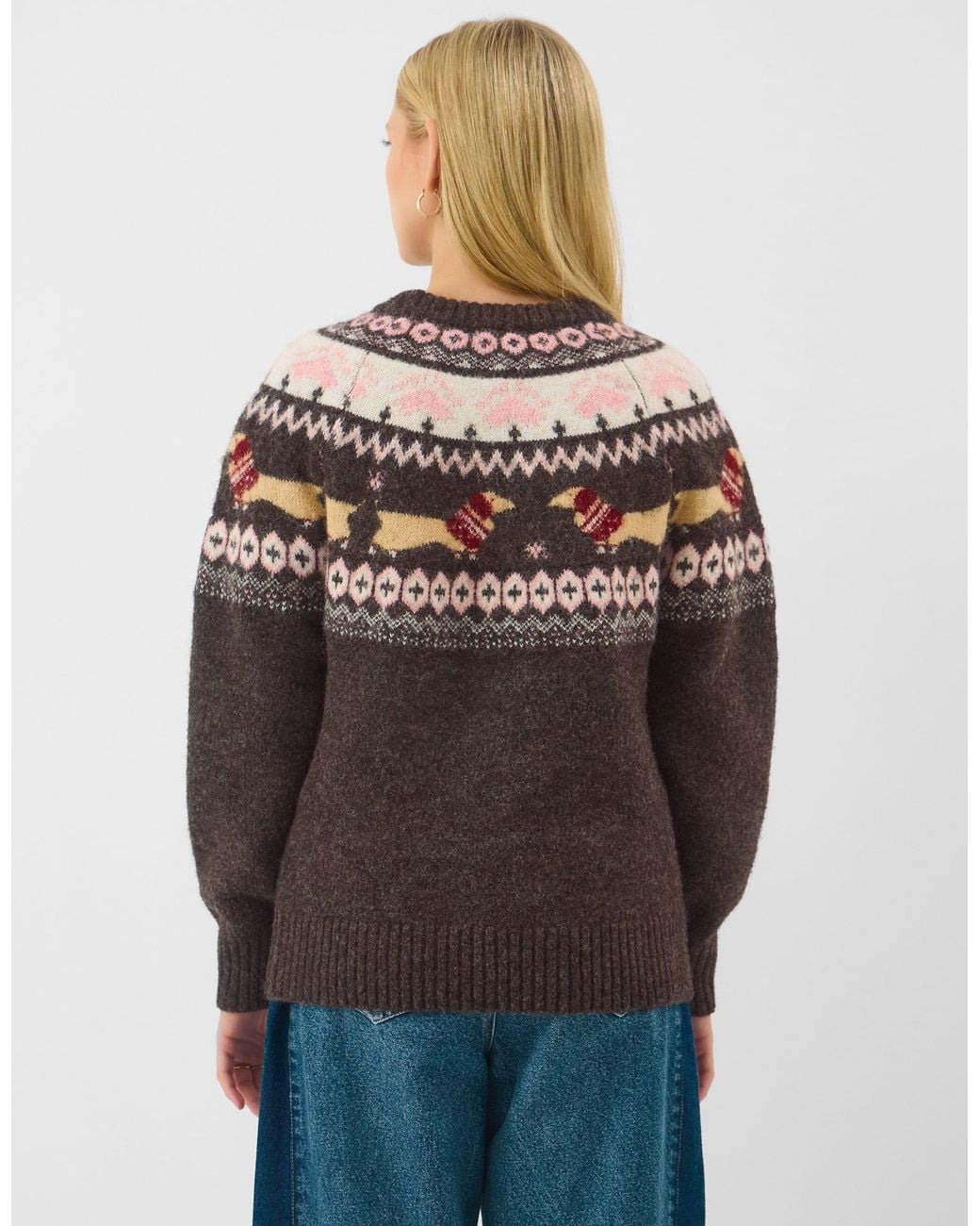 Accessorize Gray Sausage Dog Christmas Jumper