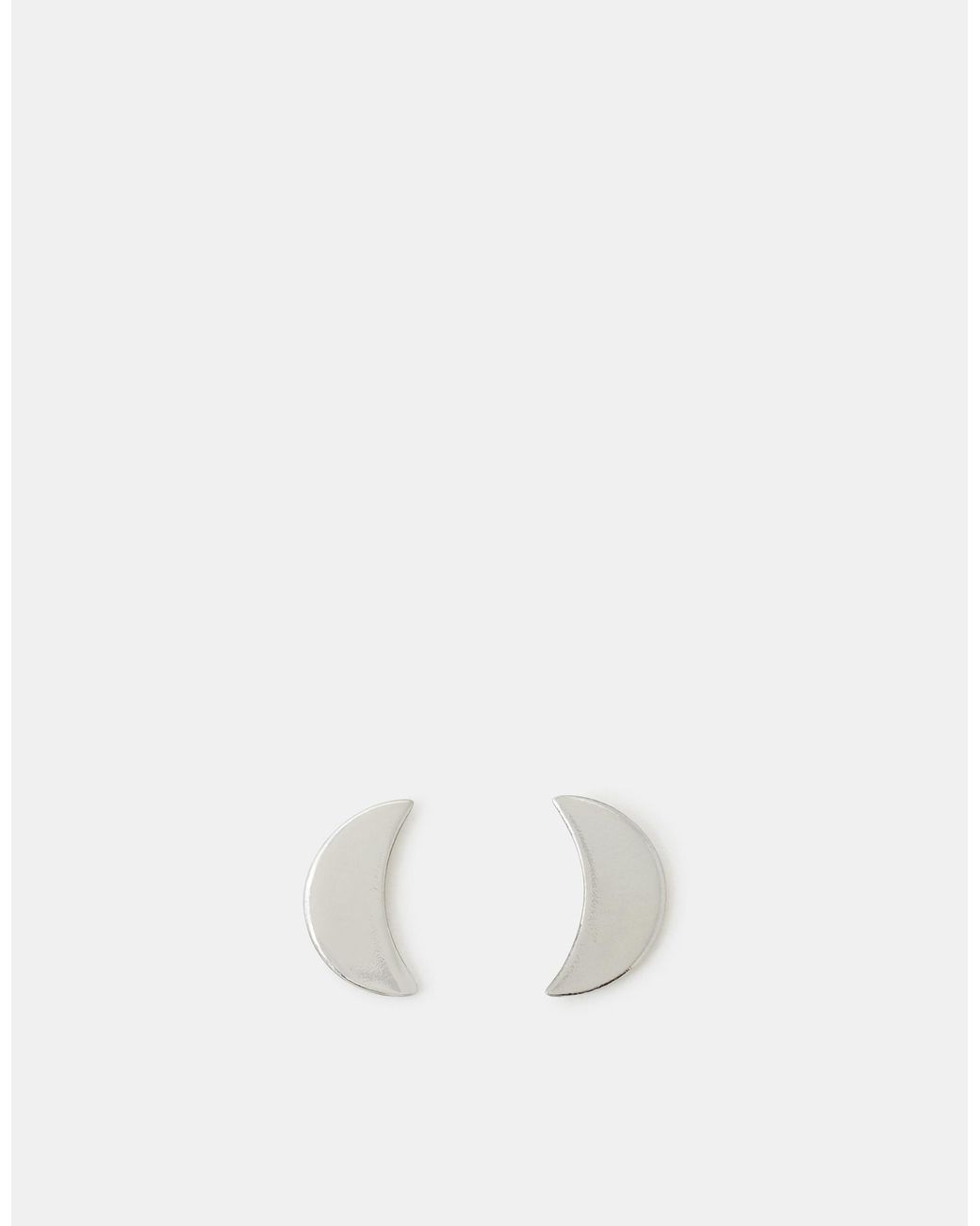 Accessorize White Sterling Crescent Moon Stud Earrings