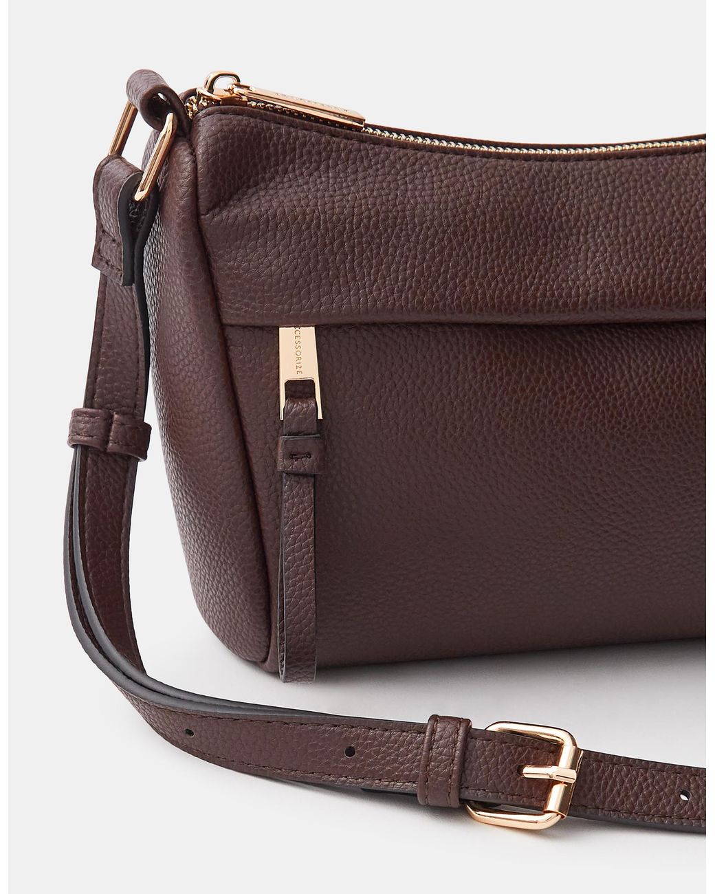 Accessorize Purple Zip Front Crossbody Bag