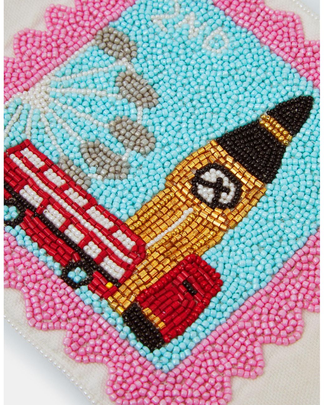 Accessorize White Beaded London Stamp Pouch