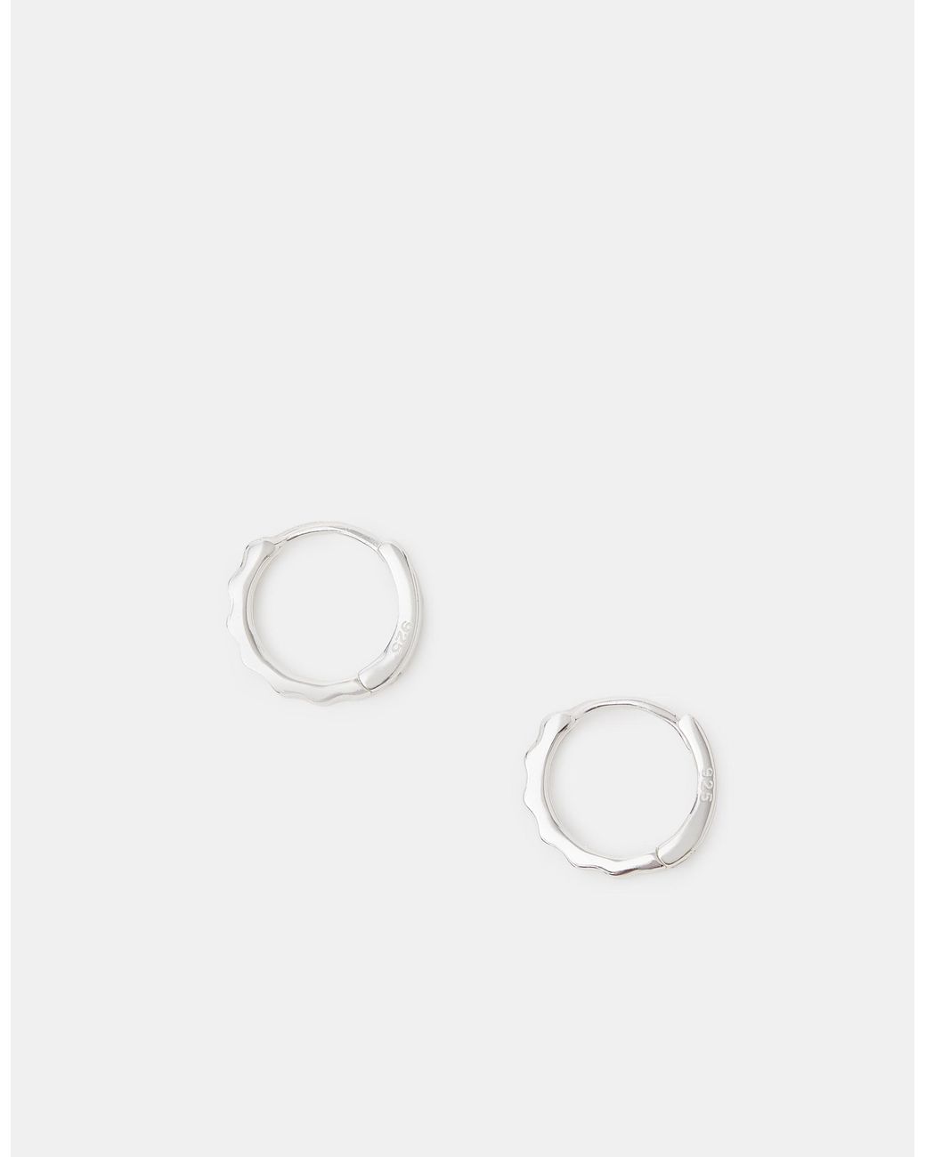 Accessorize White Sterling Bamboo Hoop Earrings
