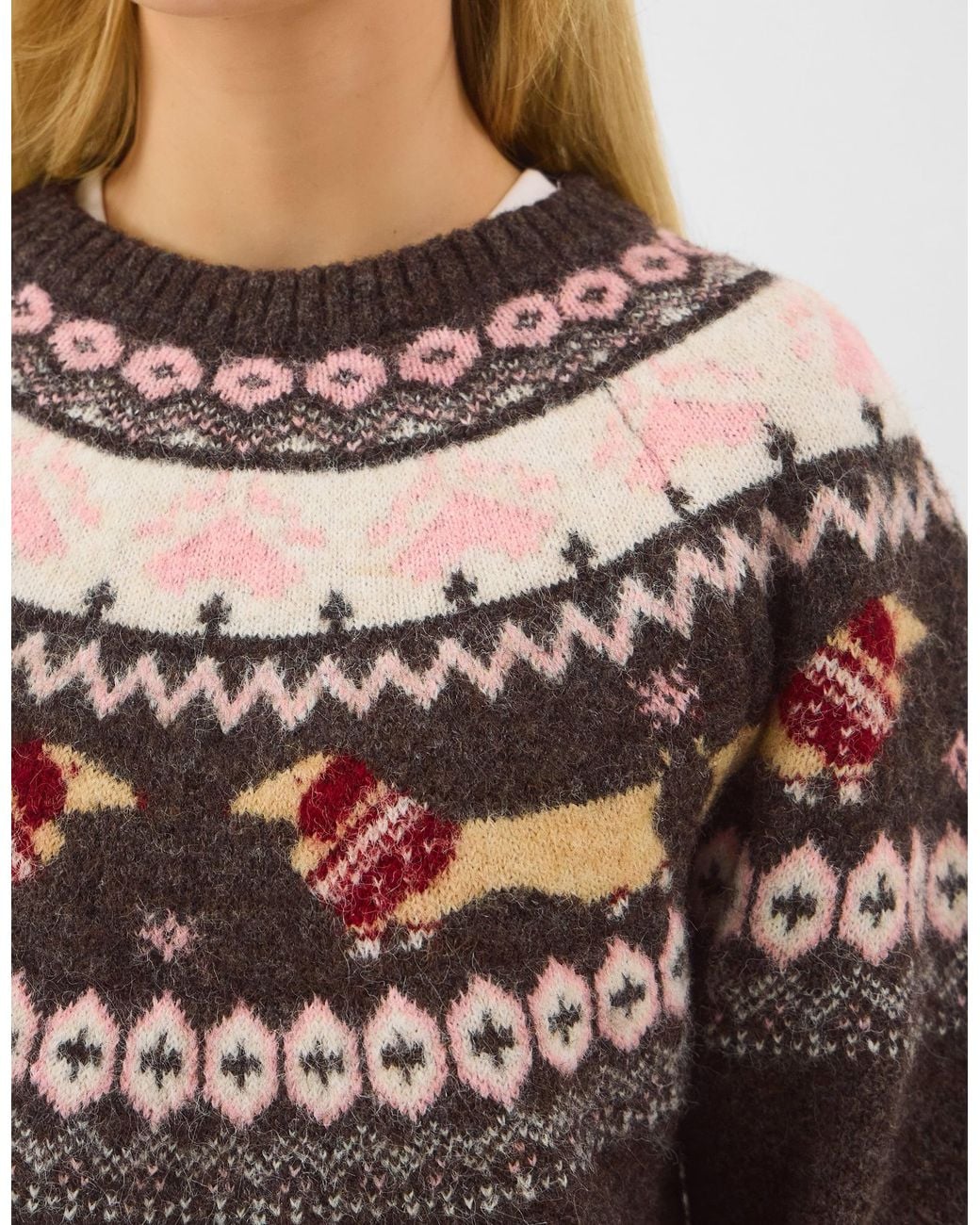 Accessorize Gray Sausage Dog Christmas Jumper