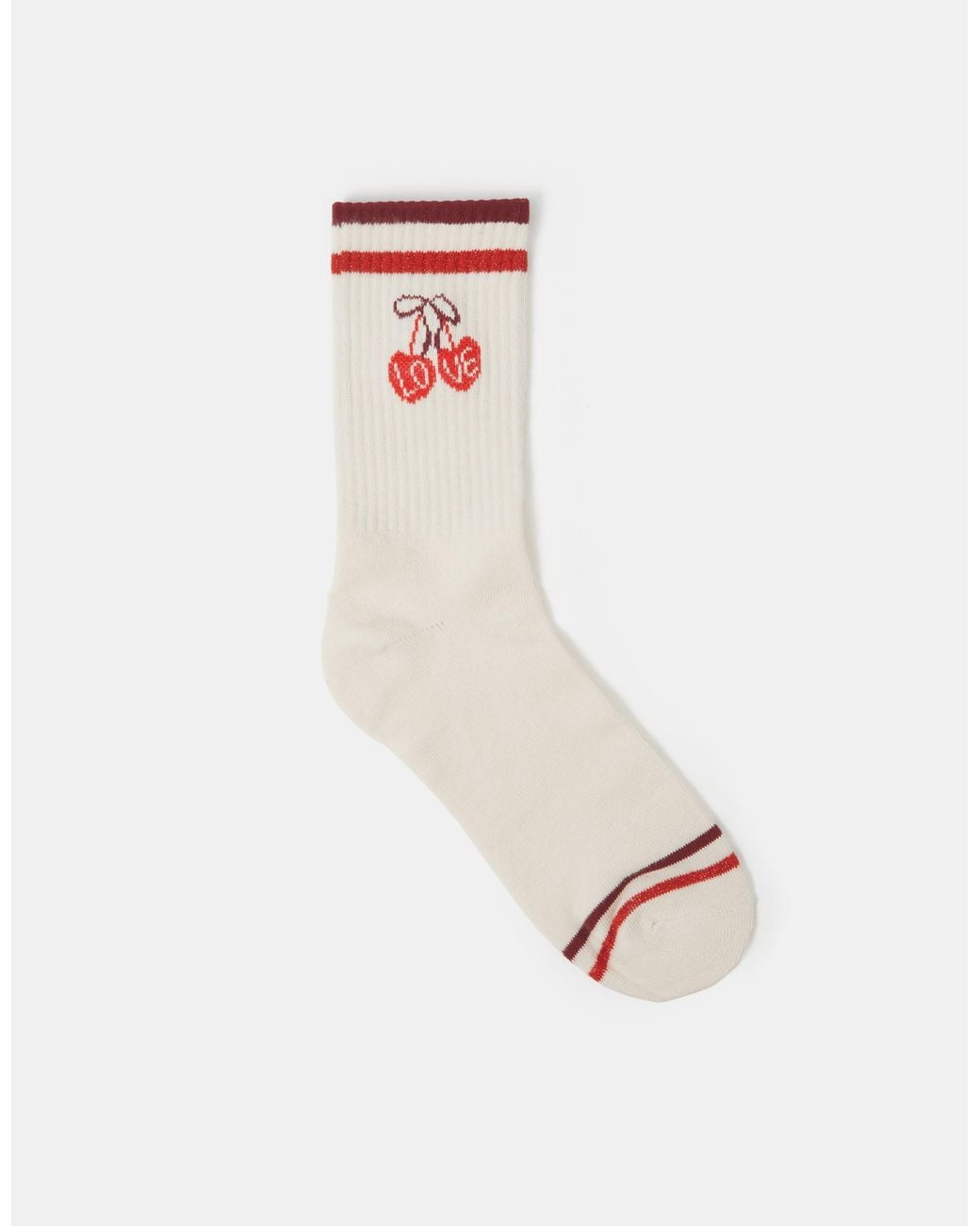 Accessorize White X Good Manners Cherry Socks