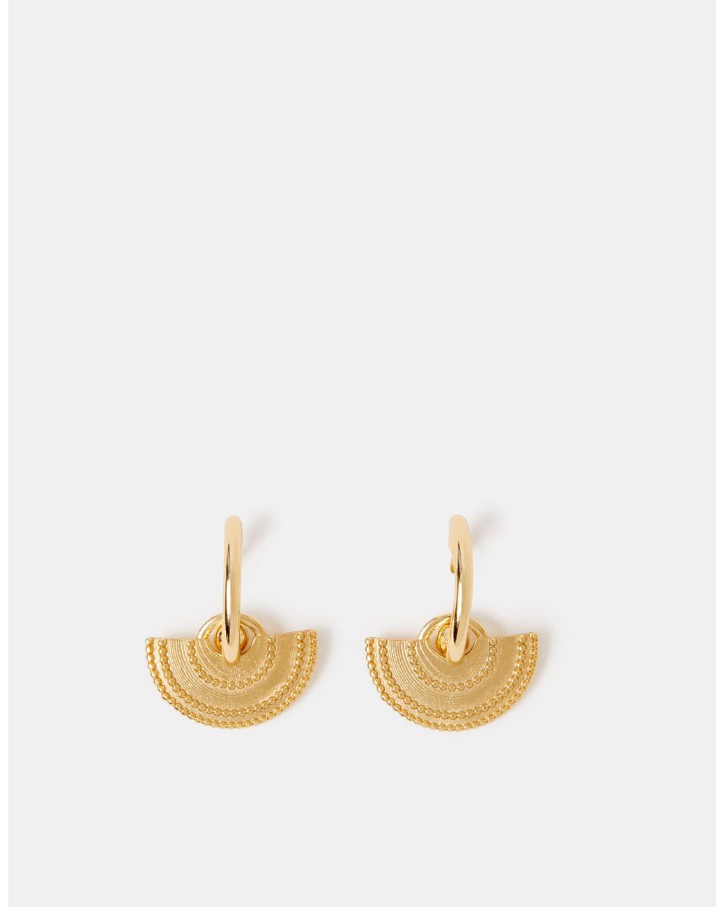 Accessorize Metallic 14Ct-Plated Fan Drop Earrings