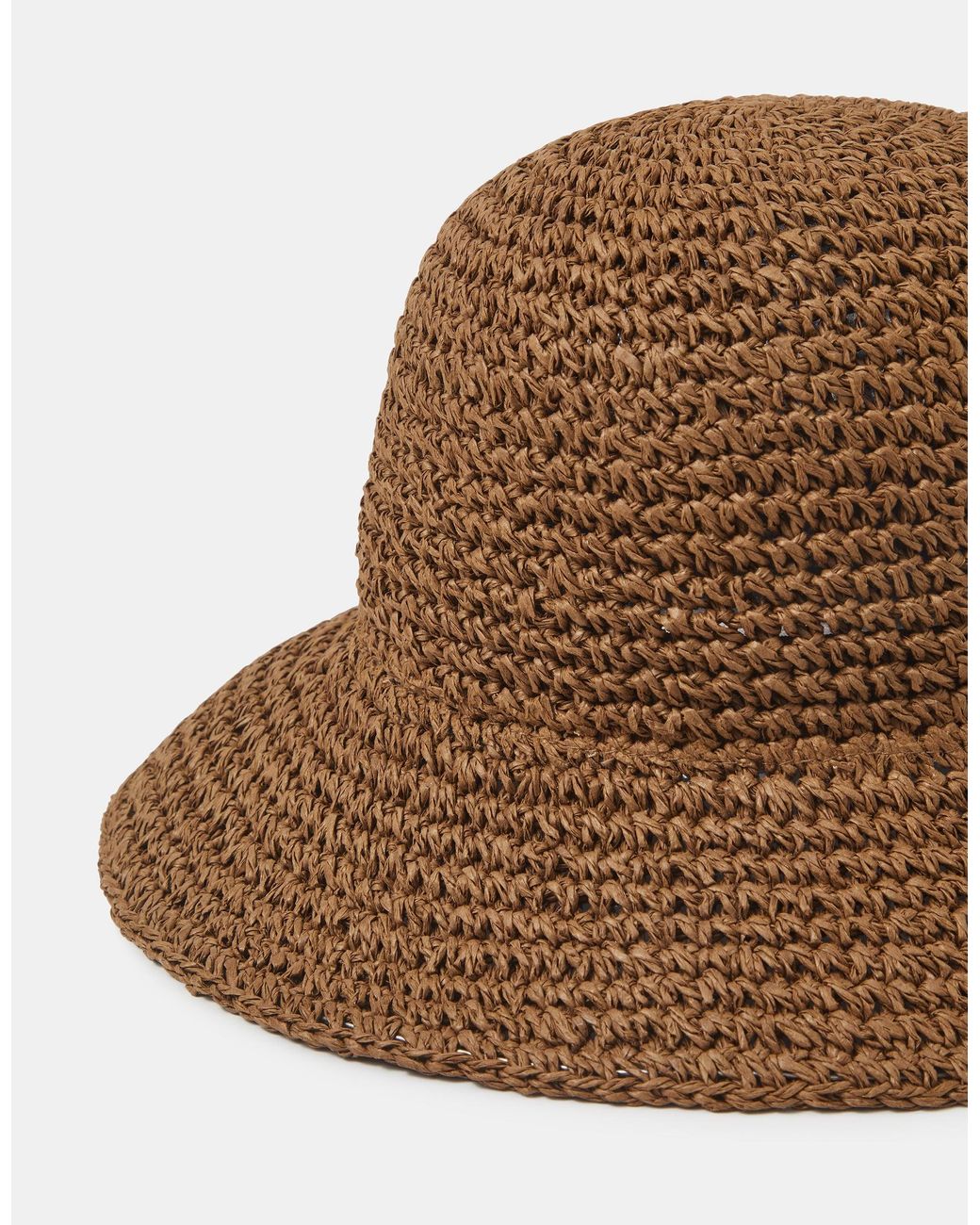 Accessorize Brown Woven Straw Bucket Hat