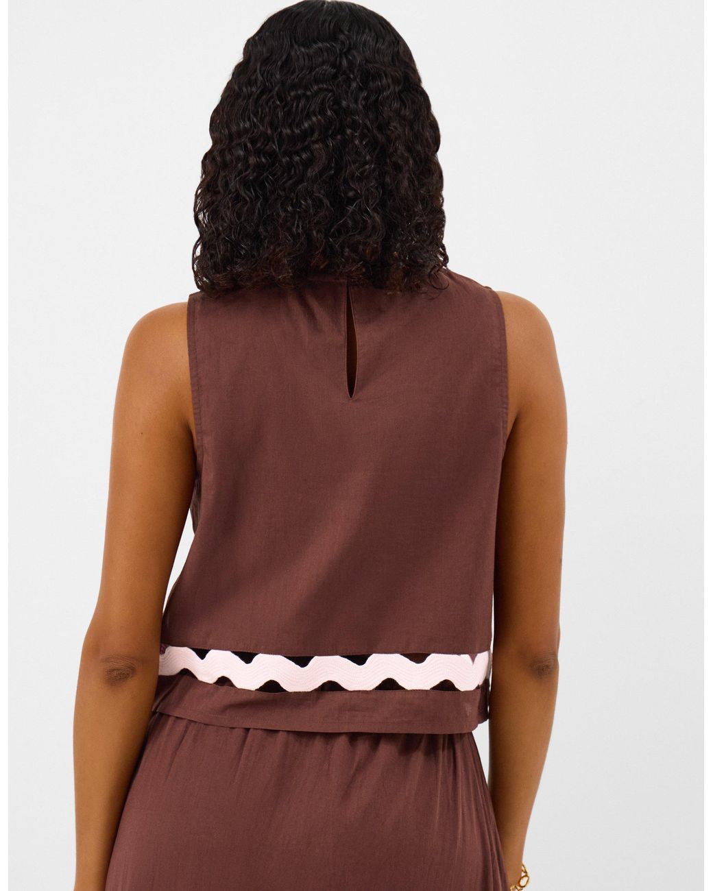 Accessorize Sleeveless Ric Rac Top in Brown | Lyst UK