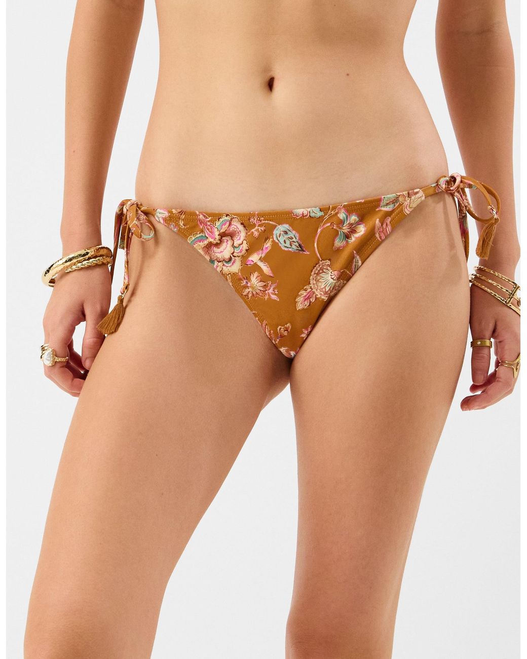Accessorize White Floral Print Tie Side Bikini Bottoms