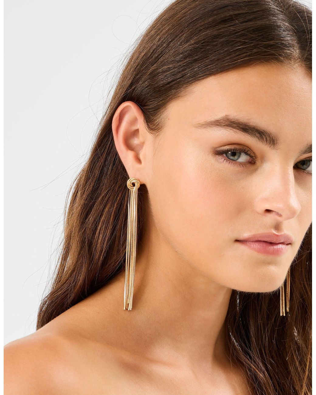 Accessorize Natural Slinky Knot Drop Earrings