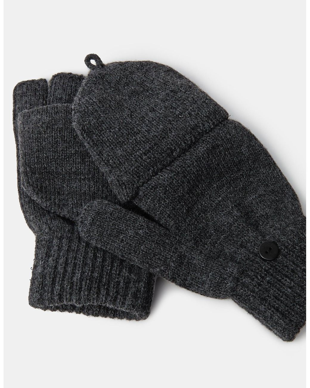 Accessorize Gray Plain Capped Gloves