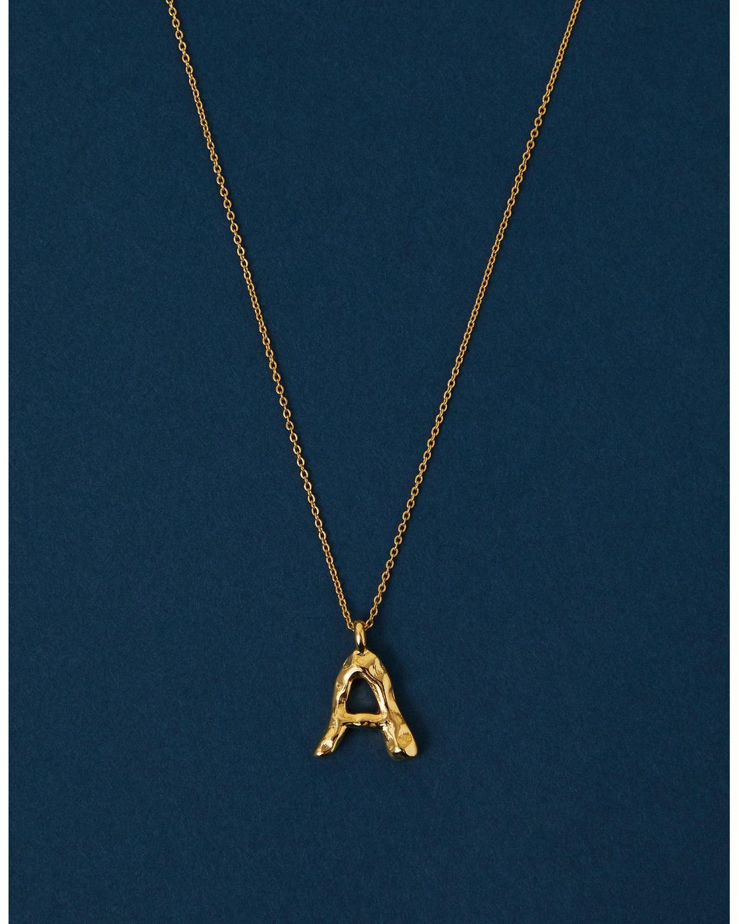 Accessorize White 14Ct-Plated Molten Initial Pendant Necklace