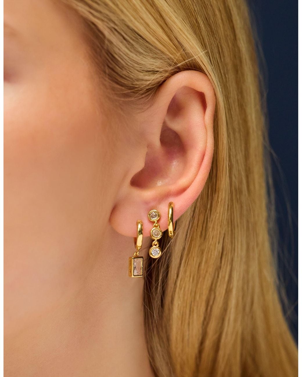 Accessorize Natural 5-Pack 14Ct-Plated Hoop & Stud Earrings