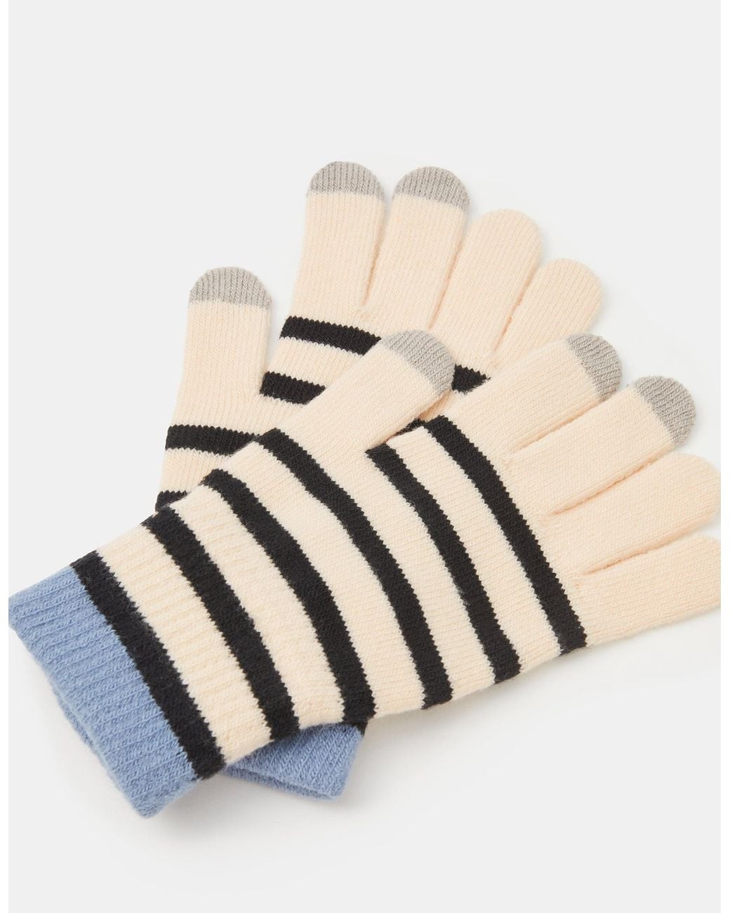 Accessorize White Stripe Touchscreen Gloves