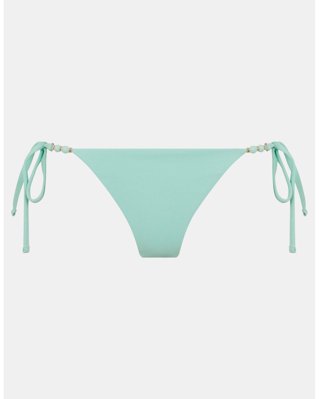 Accessorize Blue Bead Strap Textured Bikini Bottoms