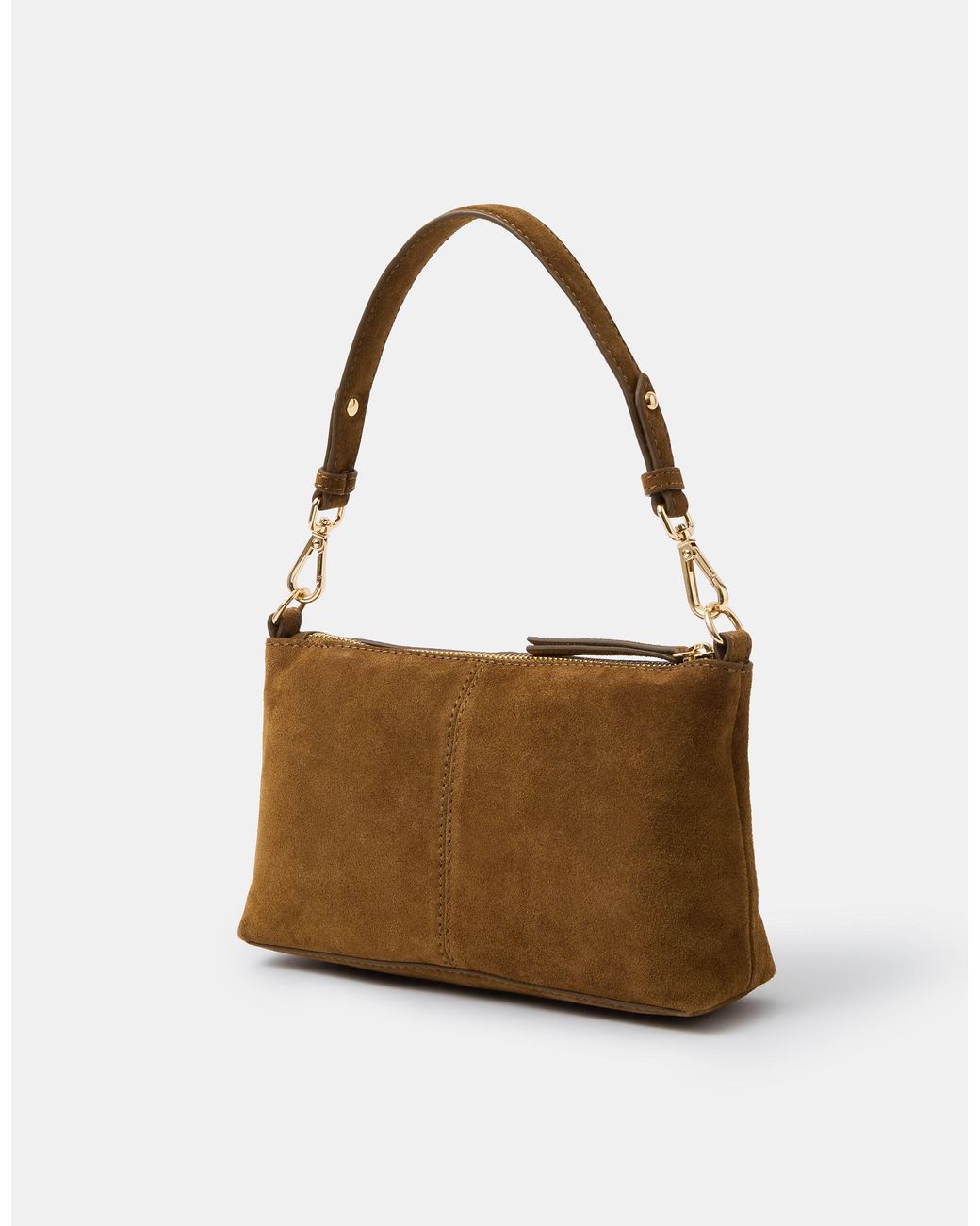 Accessorize Brown Suede Crossbody Handbag