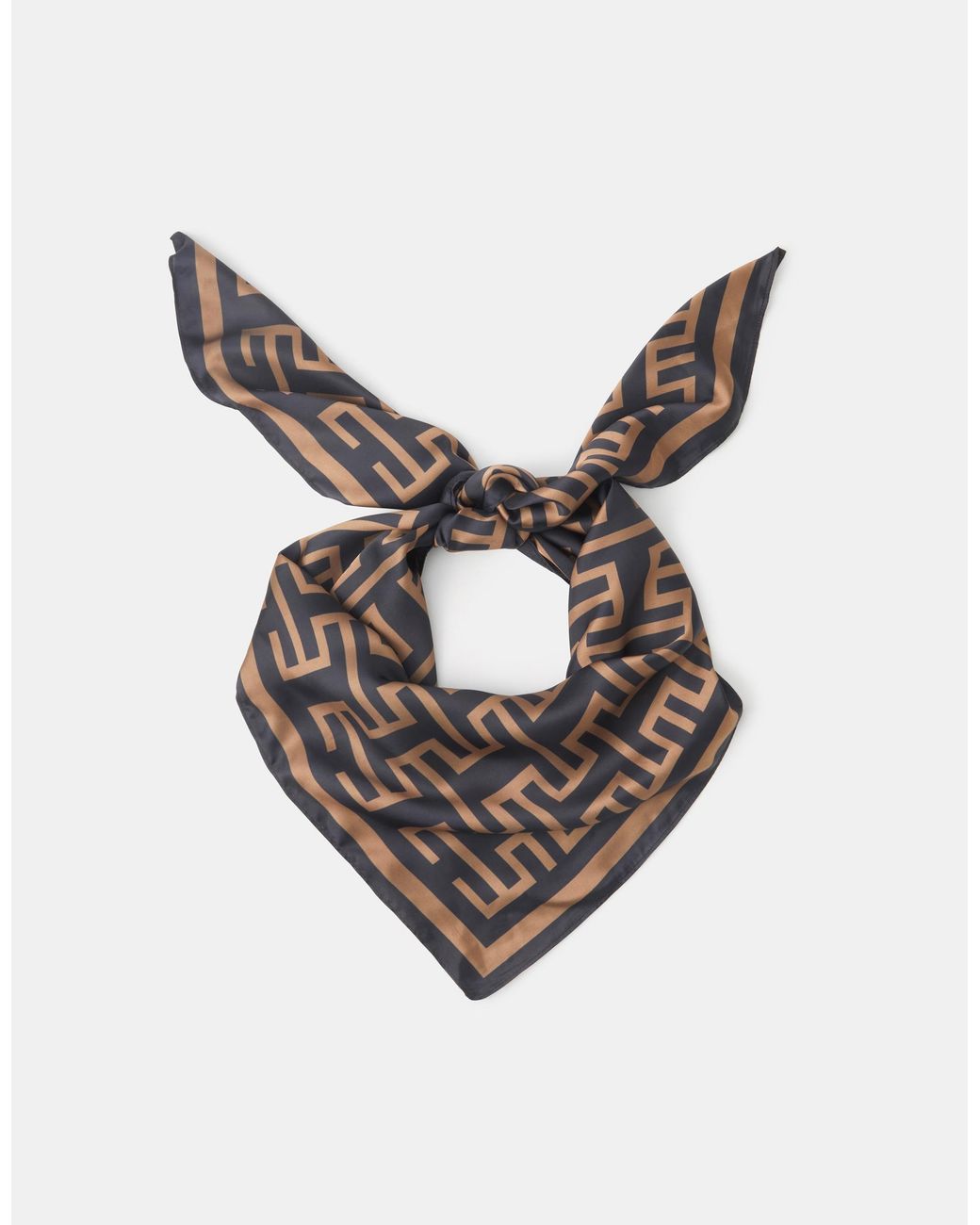 Accessorize Metallic Geometric Print Square Satin Scarf