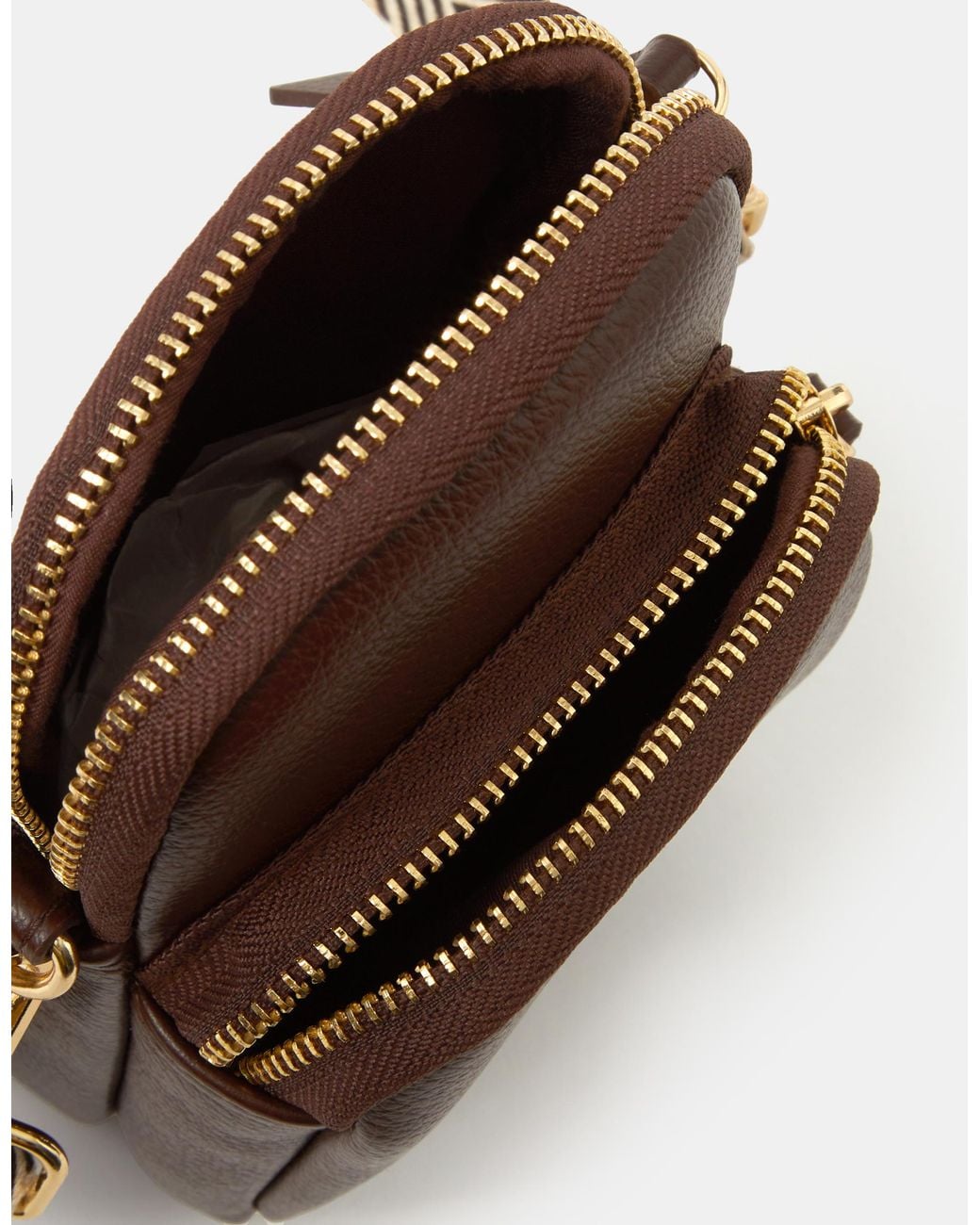 Accessorize Brown Webbing Strap Phone Bag