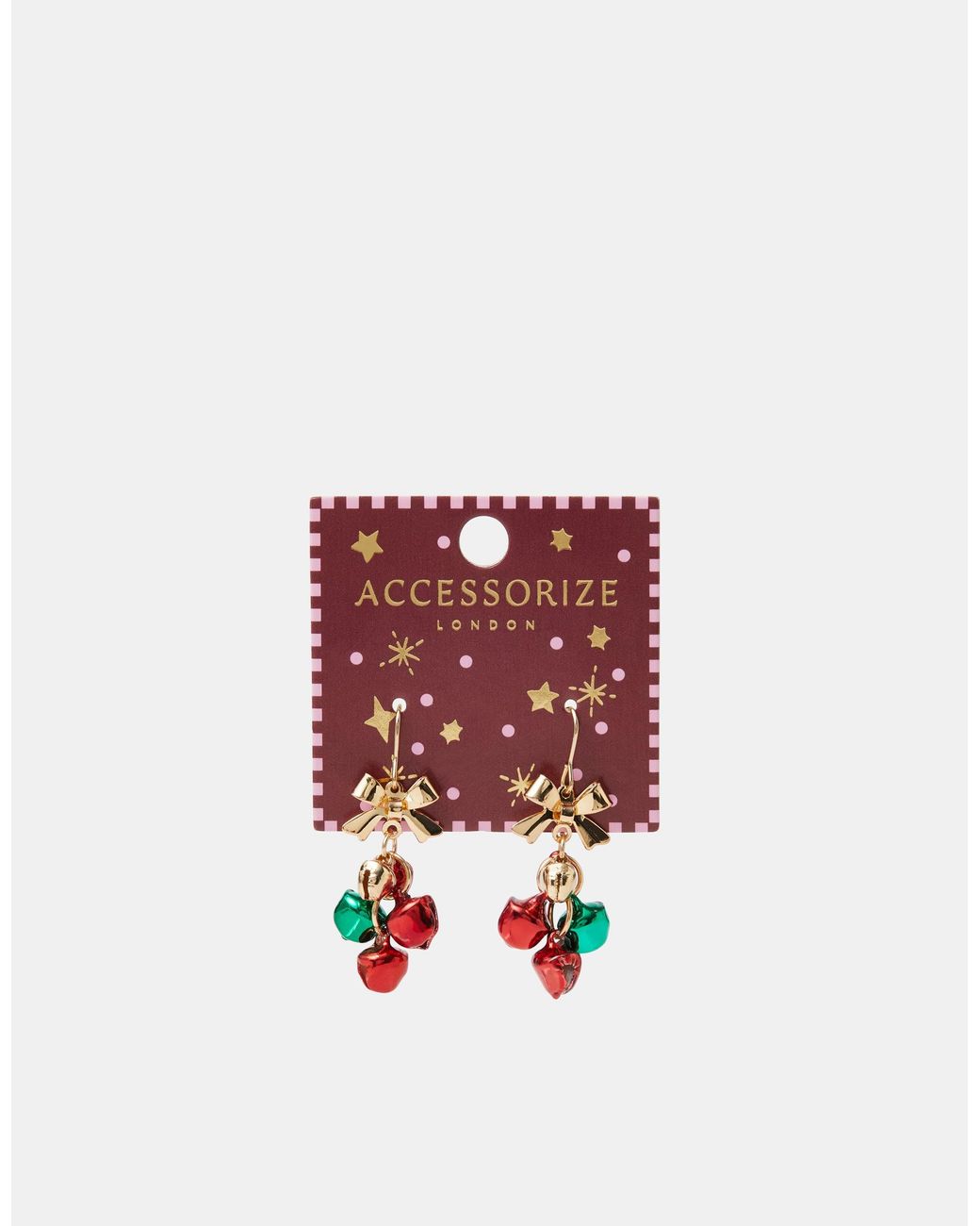 Accessorize Red Christmas Jingle Bell Drop Earrings