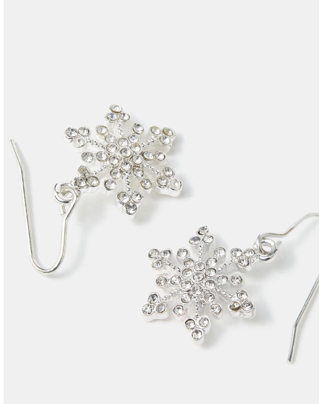 Accessorize Red Mini Snowflake Drop Earrings