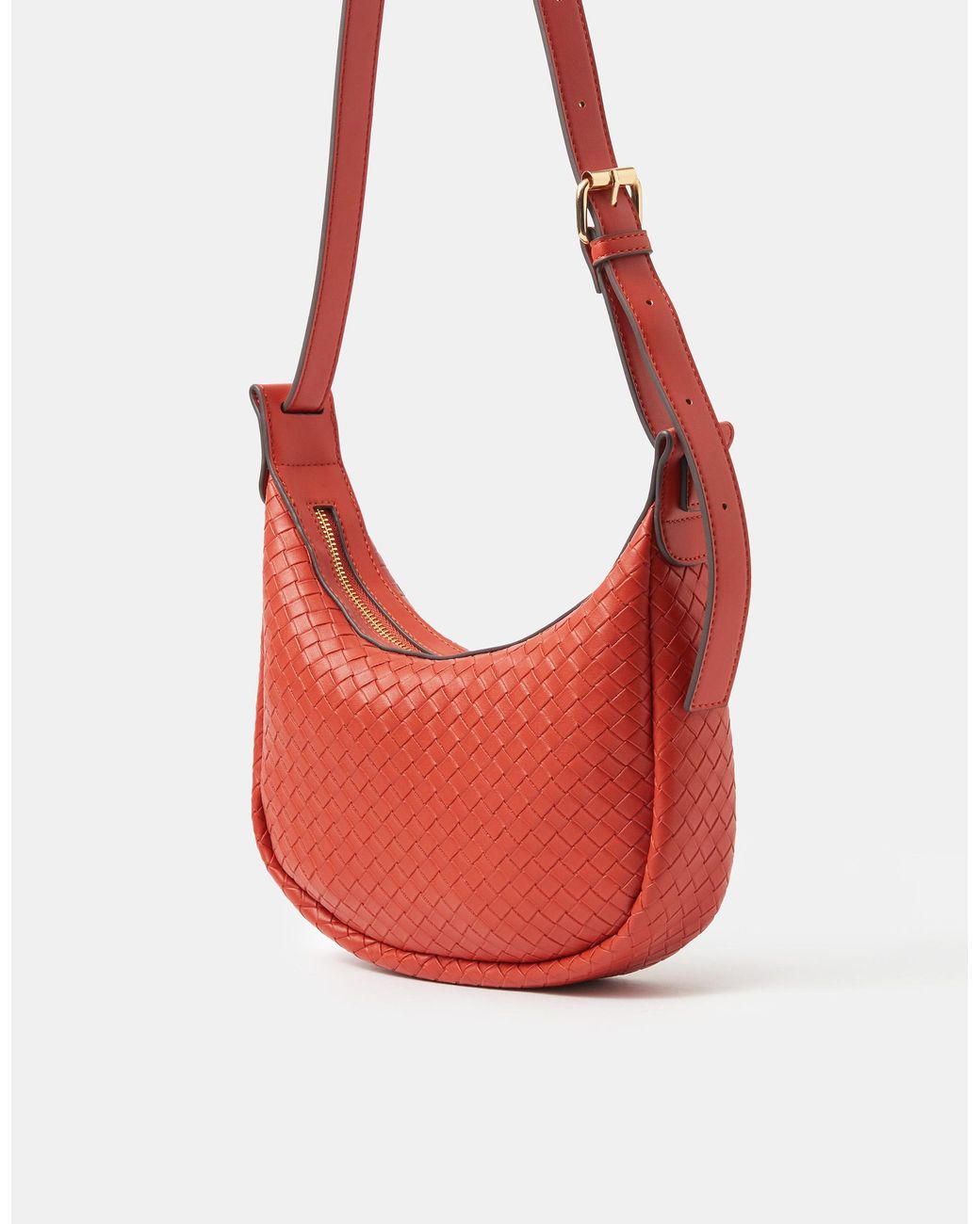 Accessorize Red Woven Scoop Crossbody Bag