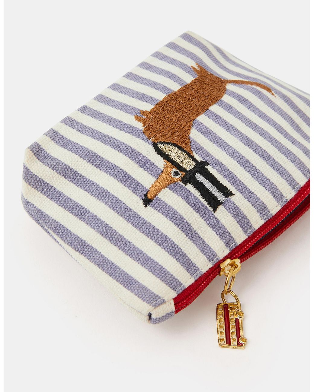 Accessorize White Sausage Dog Stripe Coin Purse