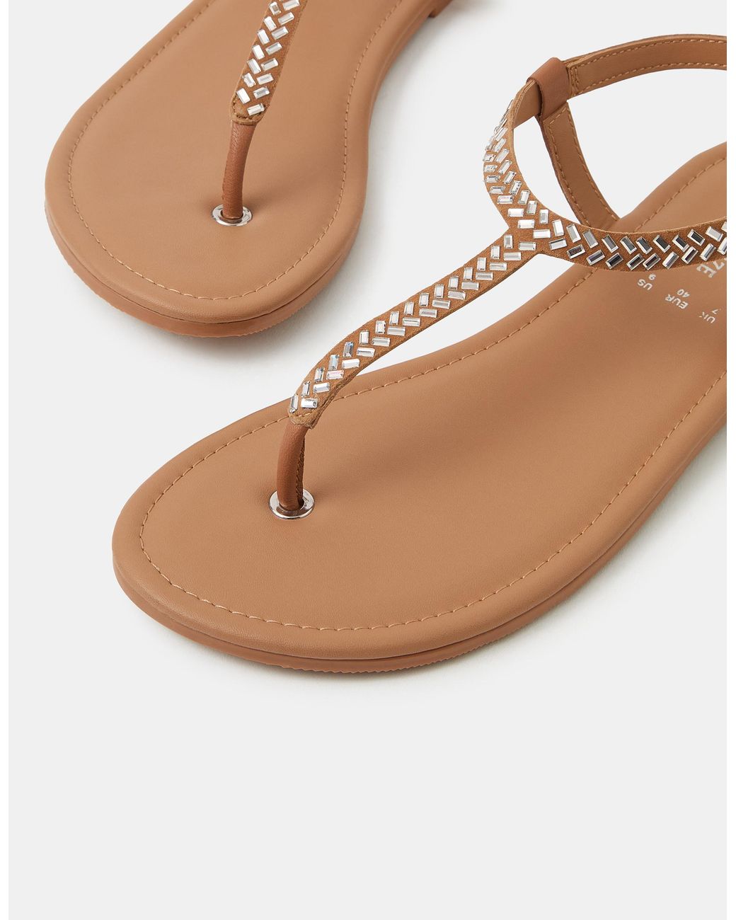 Accessorize White Suede Embellished Leather Sandals