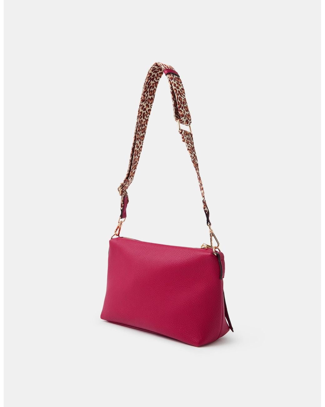 Accessorize Red Cristina Leopard Print Strap Crossbody Bag