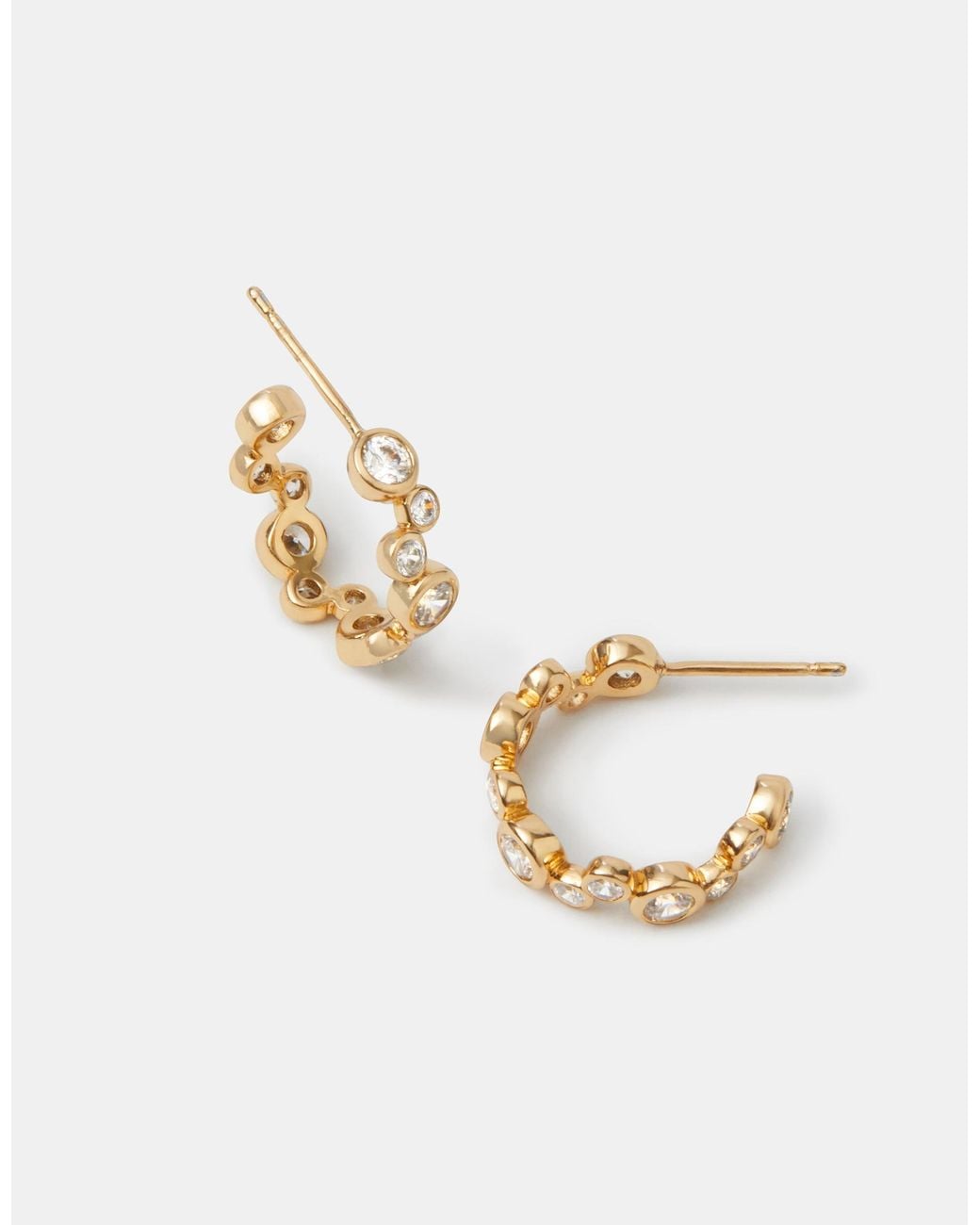 Accessorize Metallic 14Ct-Plated Cluster Hoop Earrings