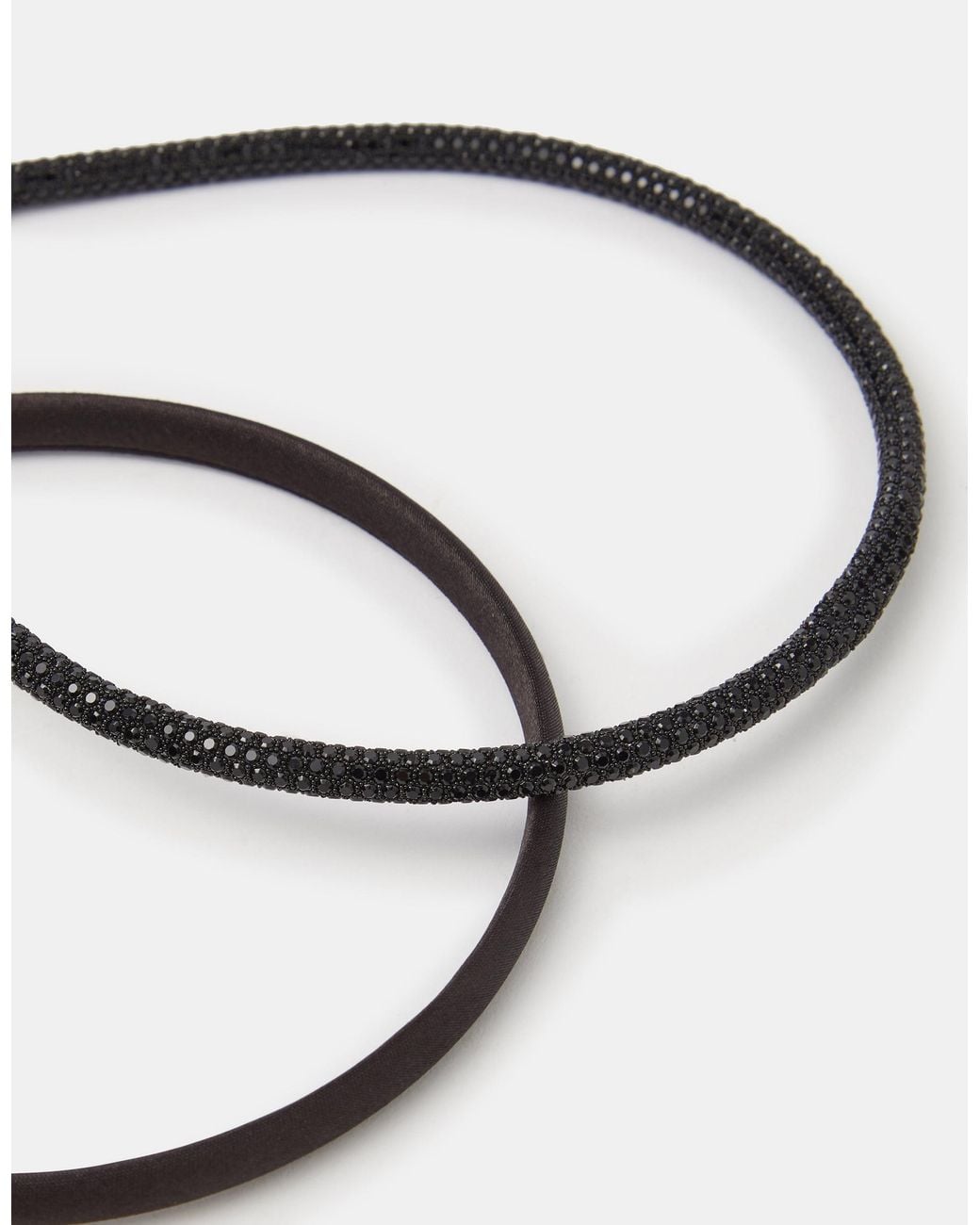 Accessorize Multicolor 2-Pack Slim Rhinestone Satin Headbands