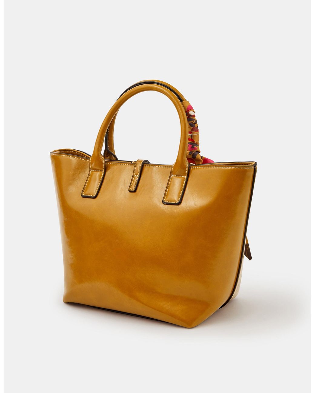 Accessorize Metallic Floral Scarf Patent Handbag