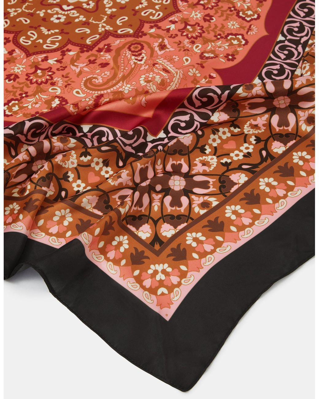 Accessorize Multicolor Paisley Print Square Satin Scarf
