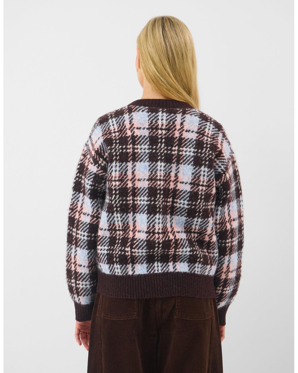 Accessorize Gray Checked Cardigan