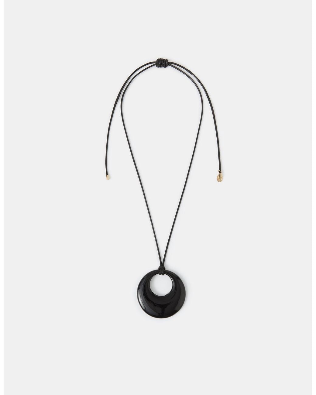 Accessorize White Disc Pendant Cord Necklace