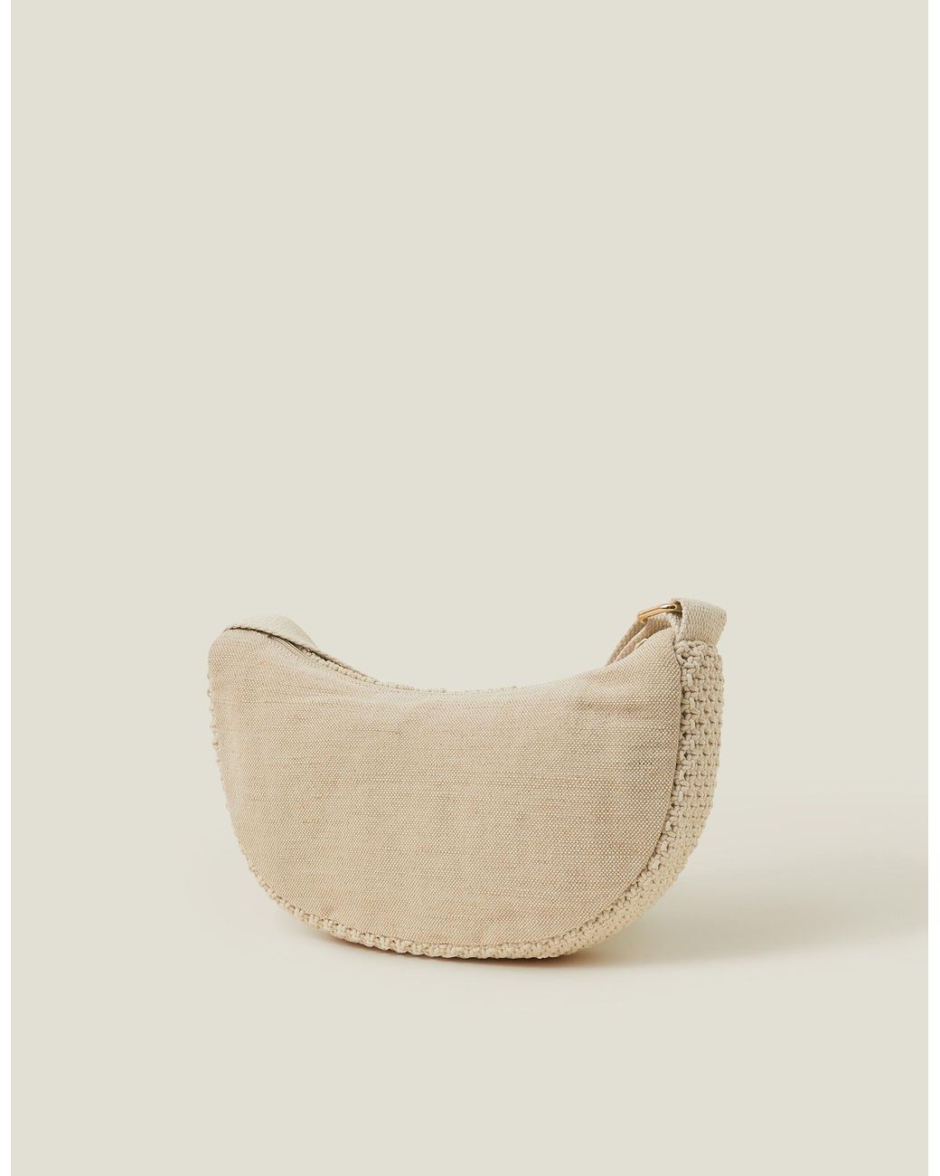 Accessorize Natural Cotton Macrame Sling Cross-Body Bag